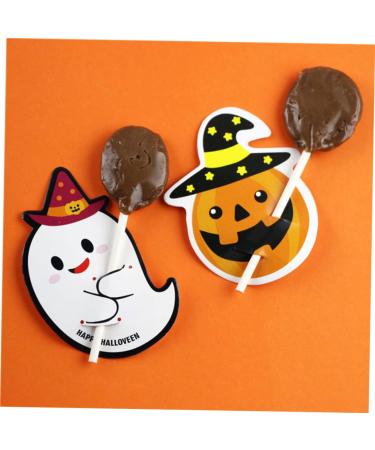 Warmhm 50pcs Halloween Message Card Halloween Candy Tag Packaging Decoration Card Paper Card Halloween Decor Pencil Caps Tooth Charms Candy Wrapping Card Lollipop Pumpkin - Buy Online on SooperMarket.com