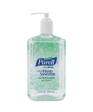 Purell Products - Purell - Instant Hand Sanitizer w/Aloe 12-oz. Pump Bottle 12/Carton - Sold As 1 Carton - Stay clean without soap or water! - Kills 99.99% of the most common illness-causing germs. - Dermatologist-tested residue-free formula.