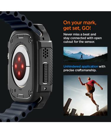 Spigen Rugged Armor Designed for Apple Watch Ultra Case Durable TPU Case for Apple Watch Ultra 49mm Case - Black - Buy Online on SooperMarket.com