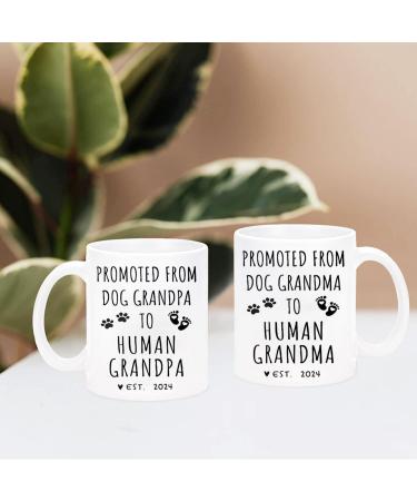 Promoted from Dog Grandparents to Human Grandparents 2024 Coffee Mug Pregnancy Announcement New Grandpa and Grandma Gift Baby Announcement Coffee Mugs - Buy Online on SooperMarket.com