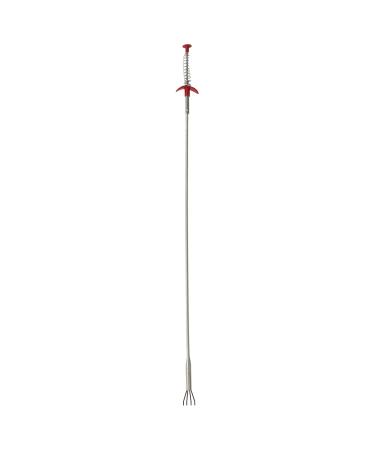 PF0401 GrabEASY 24" Flexible Mechanical 4 Claw Pick-Up Tool and Multipurpose Grabber-Jewelry Retriever Clog Remover Drain Snake Clean Dryer Vent Chrome