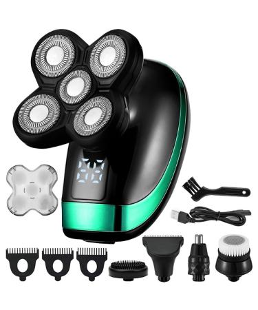 Electric Shaver Five Floating Heads Razors 5 in 1 Rechargeable Hair Clipper Men Facial Cleaning Brush Nose Ear Hair Trimmer
