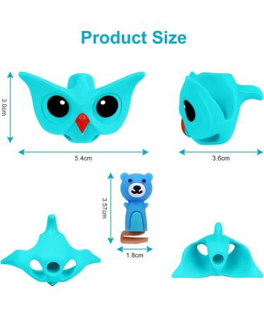 Buy Vicloon Ergonomic Pencil Handles - 3 Writing Aids for Kids Includes 6 Cartoon Pen Caps & Owl Design (Green) - Perfect for Right & Left-Handers | International Shipping Available - Buy Online on SooperMarket.com