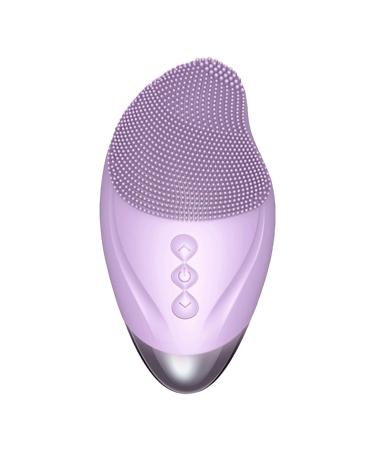 Vesone Cleansing Facial Brush Soft Silicone Face Brush Vibrating Rechargeable Waterproof Skin Care Tool for Firming Enhances Product Absorption Purple (English)