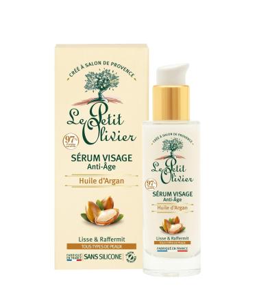 Le Petit Olivier - Anti-ageing face serum - Argan oil - Made in France - 30 ml pump bottle - Silicone-free