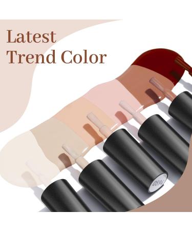 Modelones Gel Nail Polish Nude - 6 Colors White Gel Polishes Brown Pink Gel Polish Set Nail Gel Polish French Manicure All Seasons Neutral LED Gel Nail Kit Soak Off Manicure DIY Home Salon A-Nude Brown 7 ml (Pack of 1) - Buy Online on SooperMarket.com