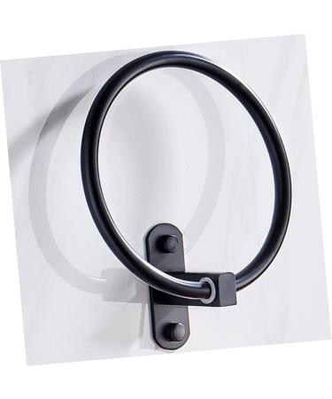 OSALADI 2pcs Ring Punch Hanging Holder Home Rack Aluminum Round Bathroom Space for Black Towel - Buy Online on SooperMarket.com