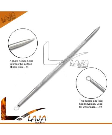 LAJA Imports Needle Blackhead Remover Pimple Extractor Popper for Acne Comedone Blemish Whitehead Zit Removal Tool - Buy Online on SooperMarket.com