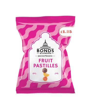 Bonds Fruit Pastilles | Sugar Coated Fruit Flavour Gums | Chewy Treats | No Artificial colour | 130g | (Pack of 6)