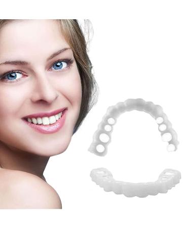LAMILL Dentures Teeth - Bite Your Teeth Veneer - Veneers Dentures for Men and Women - do it Yourself - fits The Elastic Tooth Veneer Covering Imperfect Teeth (2 PCS)