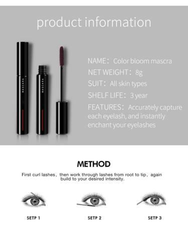 Joyeee Coloured Mascara Waterproof Brown Mascara Voluminous 4pcs 4D Silk Fiber False Lash Effect Tubing Mascara Eyelash Comb Volume Length Long Lasting Smudge Proof Lashes Make Up for Women Girl #043 - Buy Online on SooperMarket.com