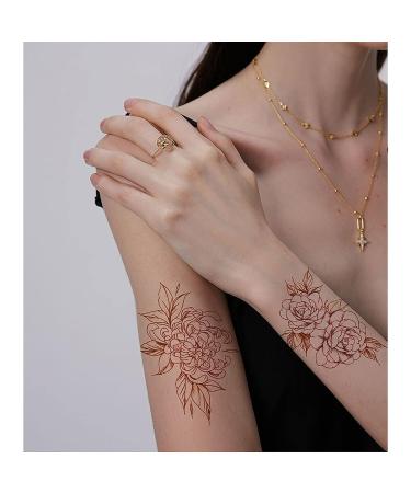 Aresvns Henna Tattoo Stickers - 9 Sheets, Waterproof Brown Henna Stickers for Women - Buy Online on SooperMarket.com