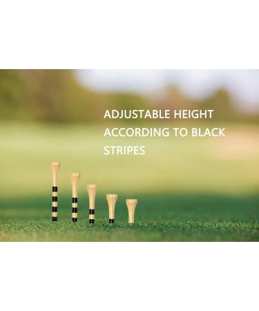Zivisk Bamboo Golf Tees 100 Count - Strong, Sustainable, Biodegradable - 2-3/4 or 3-1/4 Long - Black & Stripe Design - Buy Online on SooperMarket.com