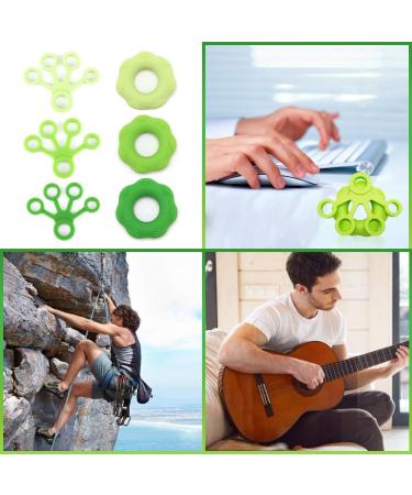 Autuwt Finger Trainer 6-Set | Hand Grip Strengthener & Muscle Trainer | Improve Grip & Hand Strength - Green - Buy Online on SooperMarket.com