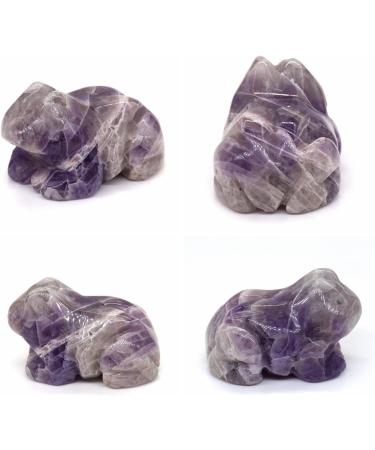 TRUSTTWO 1.5" Frog Statue Natural Gemstone Room Decoration Healing Crystal Animals Figurines Reiki Hand Carved Stones The White Turquoise - Buy Online on SooperMarket.com