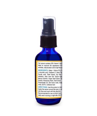 Vitamin C Serum 2 Fl Oz - Anti-Aging Wrinkle Reduction Dark Circles & Puffiness - With Vitamin E Ferulic Acid & Green Tea - Buy Online on SooperMarket.com