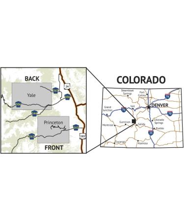 Colorado 14ers Map Series 7 of 16: Columbia, Harvard, Belford, Huron, Missouri, Oxford - Buy Online on SooperMarket.com