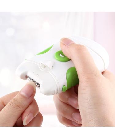 Wakects Electric Nail Clipper Innovative 2-in-1 Design Safe Touch Built-in Light Removable Head White and Green - Buy Online on SooperMarket.com