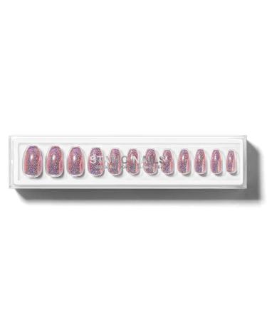 Static Nails Reusable Pop-On Manicure Set  Non-Damaging Glue-On Nails (Super Holo Coffin) - False Nails with Static Nail Glue  Nail Set  Fake Acrylic Press On Nails