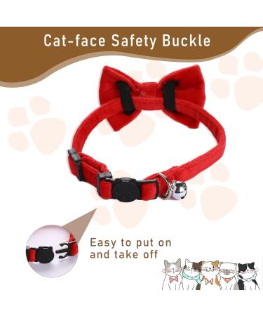 Personalized Cat Collars with Bells - Adjustable Pet Safety Collars for Small Dogs & Cats - 2 Pack in Red & Black - Buy Online on SooperMarket.com