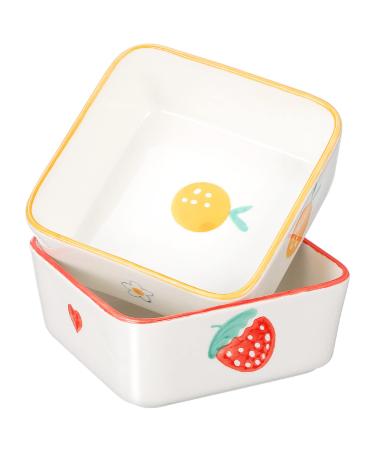 Rat Food Bowl 2pcs Hamster Food Bowl Ceramic Water Bowls Rabbit Feeding Bowls Guinea Pig Cage Food Dish Cute Plates for Bunny Gerbil Ferret Chinchilla Hamster Bowl