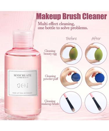 QUKLOGEN 3 In 1 Makeup Brush Cleaning Set Multifunctional Washing Bowl Drying Basket with Handle Silicone Cleaner Mat Removal Cleaner Sponge 150ml/5.12fl.oz Professional Makeup Brush Cleaner (Pink) - Buy Online on SooperMarket.com