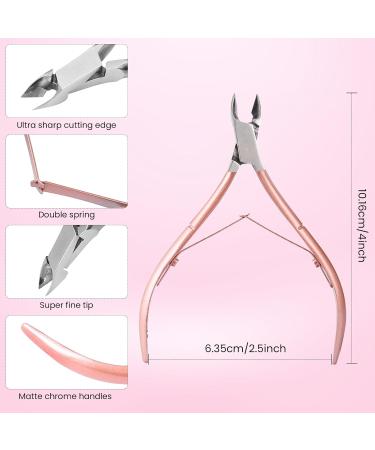 Cuticle Trimmer with Cuticle Pusher Cuticle Remover Cutter Nipper and Cuticle Nail Pusher Peeler Scraper Durable Dead Skin Clipper Manicure Pedicure Tools (Rose-Gold) - Buy Online on SooperMarket.com