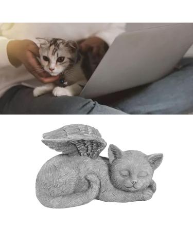 Qcwwy Pet Memorial Statue | Angel Cat Grave Marker | Resin Sleeping Pet Angel Sculpture | Tribute Ornament for Pet Memorials - Buy Online on SooperMarket.com