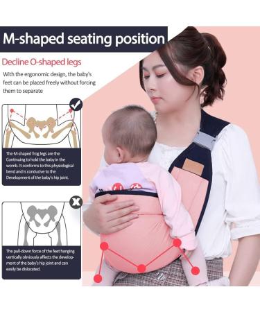 HINATAA Breathable Baby Sling | Adjustable Baby Carrier Wrap | Quick Dry & Thick Shoulder Straps | 0-36 Months (Pink A) - Buy Online on SooperMarket.com