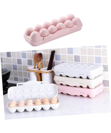 KOMBIUDA 2pcs 12 Mustard Egg Holder for Fridge Eggs Organic Refrigerator Egg Holder Storage Box Plant Avocado Khaki 30X11cm - Buy Online on SooperMarket.com