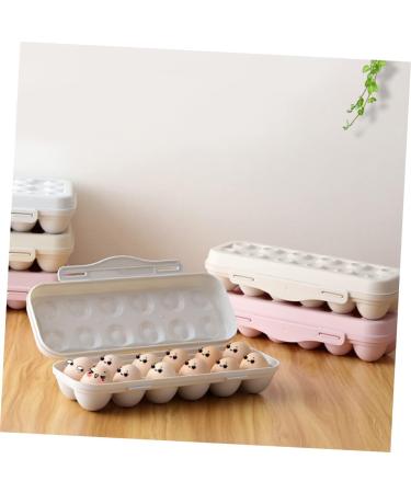 KOMBIUDA 2pcs 12 Mustard Egg Holder for Fridge Eggs Organic Refrigerator Egg Holder Storage Box Plant Avocado Khaki 30X11cm - Buy Online on SooperMarket.com