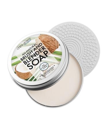 CINEMA SECRETS All Natural Vegan Brush & Blender Sponge Soap with Coconut Oil | Includes Scrubber - Buy Online on SooperMarket.com