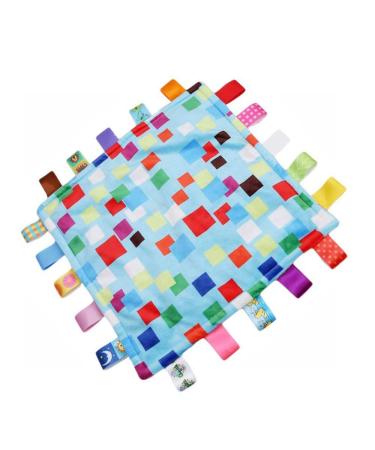 G-Tree Little Baby Day Sensory Blanket Safety & Teething Closed-Band Colors Safety Comforting Teether Blanket - Colorful