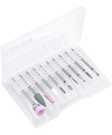 10 Pcs Nail Drill Bits Set - Tungsten Carbide & Ceramic Files for Acrylic Nails - Cuticle Polishing Tools for Gel Manicure & Pedicure at Home or Salon - Buy Online on SooperMarket.com