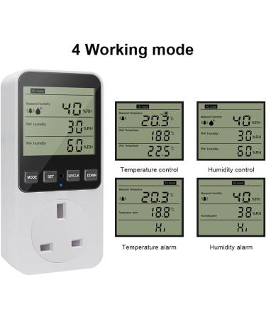 KETOTEK Digital Humidity Controller Plug 230V with Alarm for Humidifier/Dehumidifier - Ideal for Reptile Terrariums - Buy Online on SooperMarket.com
