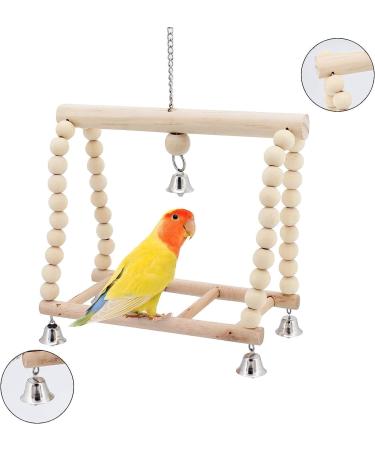 Taecoool 8-Part Wooden Parrot Toys - Natural Chewing & Hanging Bell for Cockatiels Finches & Small Parrots - Buy Online on SooperMarket.com