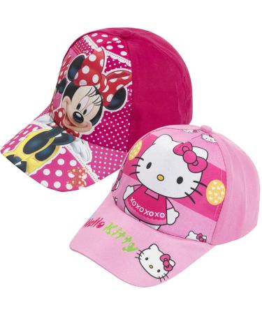 Hello Kitty Minnie Sommerhut 2 PCs Hello Kitty Minnie Sonnenhut Children's Cap Cartoon Heads Baseball Cap cotton baseball cap anime baseball hats outdoor sports hat for children sport sun protection