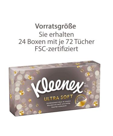Kleenex Ultra Soft Facial Tissue Boxes | 3-Ply Comfort | 24 Pack (72 Tissues Each) - Ideal for Daily Use | Buy Online Worldwide - Buy Online on SooperMarket.com