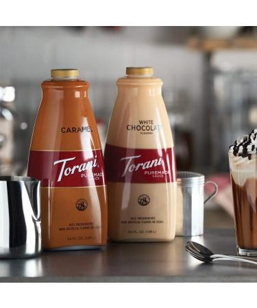 Torani Puremade White Chocolate Sauce 64 Ounce 1.81 kg (Pack of 1) & Puremade Caramel Sauce 64 Ounce Sauce+ Caramel Sauce - Buy Online on SooperMarket.com