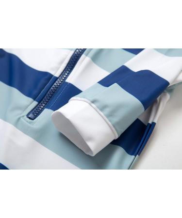 BONVERANO Baby Boys Swimsuit UPF 50+ Long-Sleeve Zipper One Piece - Stripe 2, 12-18 Months - Buy Online on SooperMarket.com