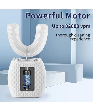ksoia Ultrasonic Electric Toothbrush | 360 Oral Cleaning | Wireless Charging & LED Light | IPX7 Waterproof | U-Shaped Brush Head | White - Buy Online on SooperMarket.com