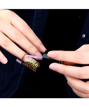 20 Reusable Nail Extension Forms - French Nail Tips for Manicure - Gold & Silver - Buy Online on SooperMarket.com
