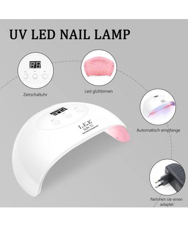 Lke Schellack Nailack Starter Set with 72W Lamp | 6 Colors Gel Nail Polish Base & Top Coats | DIY Soft Nail Art Decoration - Buy Online on SooperMarket.com