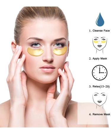 Gold Bio Collagen Crystal Mask Set - 5 Pairs Eye & Lip Masks for Anti-Aging - Buy Online on SooperMarket.com