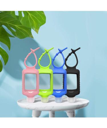 ICHOEEU 4 Pack Travel Size Refillable Squeeze Bottles with Silicone Sleeve - Leakproof Flip Cap Keychain Bottles for Hand Sanitizer - 60ml/2oz - 4 Count - Buy Online on SooperMarket.com