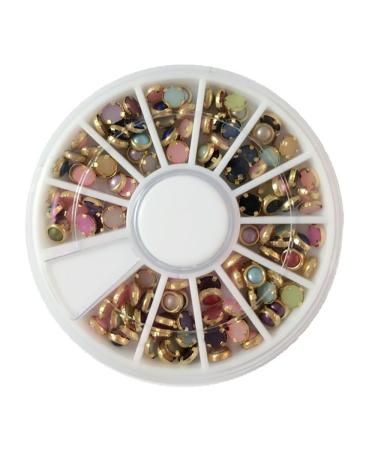 enForten Pretty Framed Multicolored Faux Imitation Pearl Nail Polish Art Fashion Accessory Stud Set for Nail Art DIY Decoration