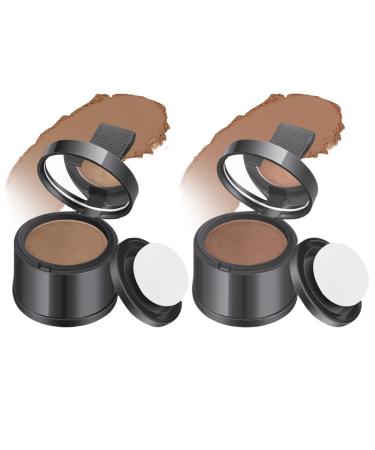 2Pcs Root Touch Up Powder Windproof & Sweatproof Hairline Powder for Women & Wen Natural Stain-Proof Hair Loss Concealer Hairline Powder for Thinning Hairline Coffee & Light Coffee Coffee Light Coffee