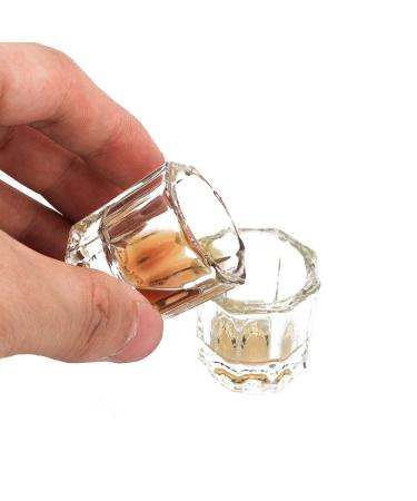Kalolary 2 Pcs Mini Dappen Dish Set for Nail Acrylic Powder - Glass Crystal Cup with Stainless Steel Lid for Nail Art Manicure - Buy Online on SooperMarket.com