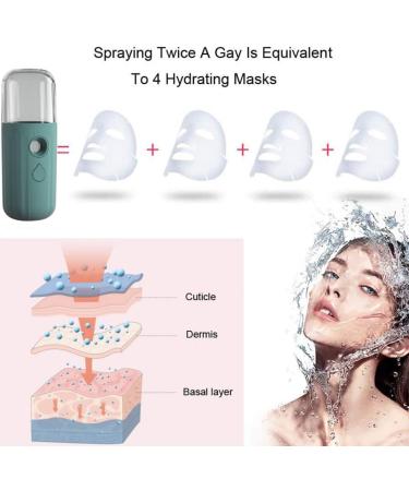 Mini Facial Mister Handheld Face Mist Sprayer Moisturizing USB Recharging Skin Hydration Tool 30ml Green Handy Moisturizing Sprayer - Buy Online on SooperMarket.com