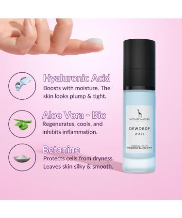 Hyaluronic Acid Serum with ORGANIC Aloe Vera - NATURAL COSMETICS VEGAN - Highly Concentrated - 30ml - Intensive Moisturising Face Care - Buy Online on SooperMarket.com